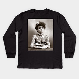 Tattooed Lady, 1907. Vintage Photo Kids Long Sleeve T-Shirt